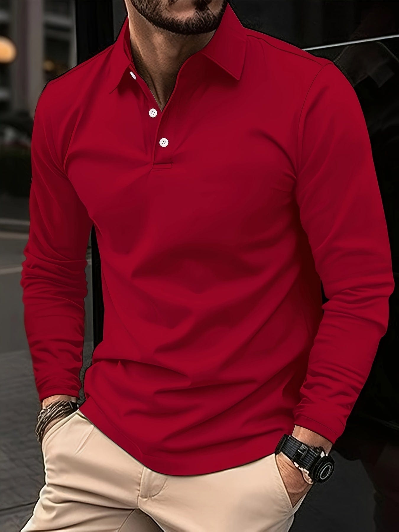 OLIVIER|Poloshirt met lange mouwen